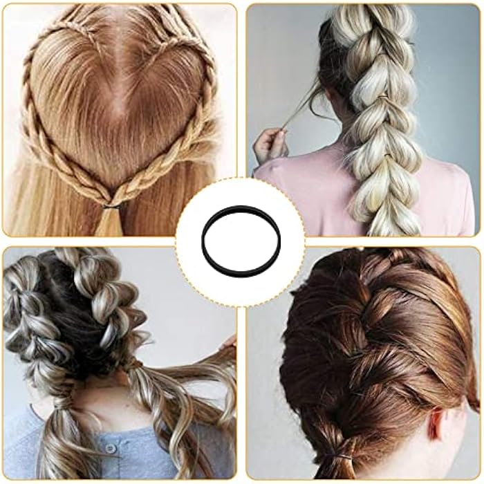 KUFUNG Elastic Hair Bands, 200 PCS Non-Slip Rubber Hair Ties for Girls, Soft Elastic Bands for Kid Hair Braids, Ponytails, Wedding Hairstyles - Image 5